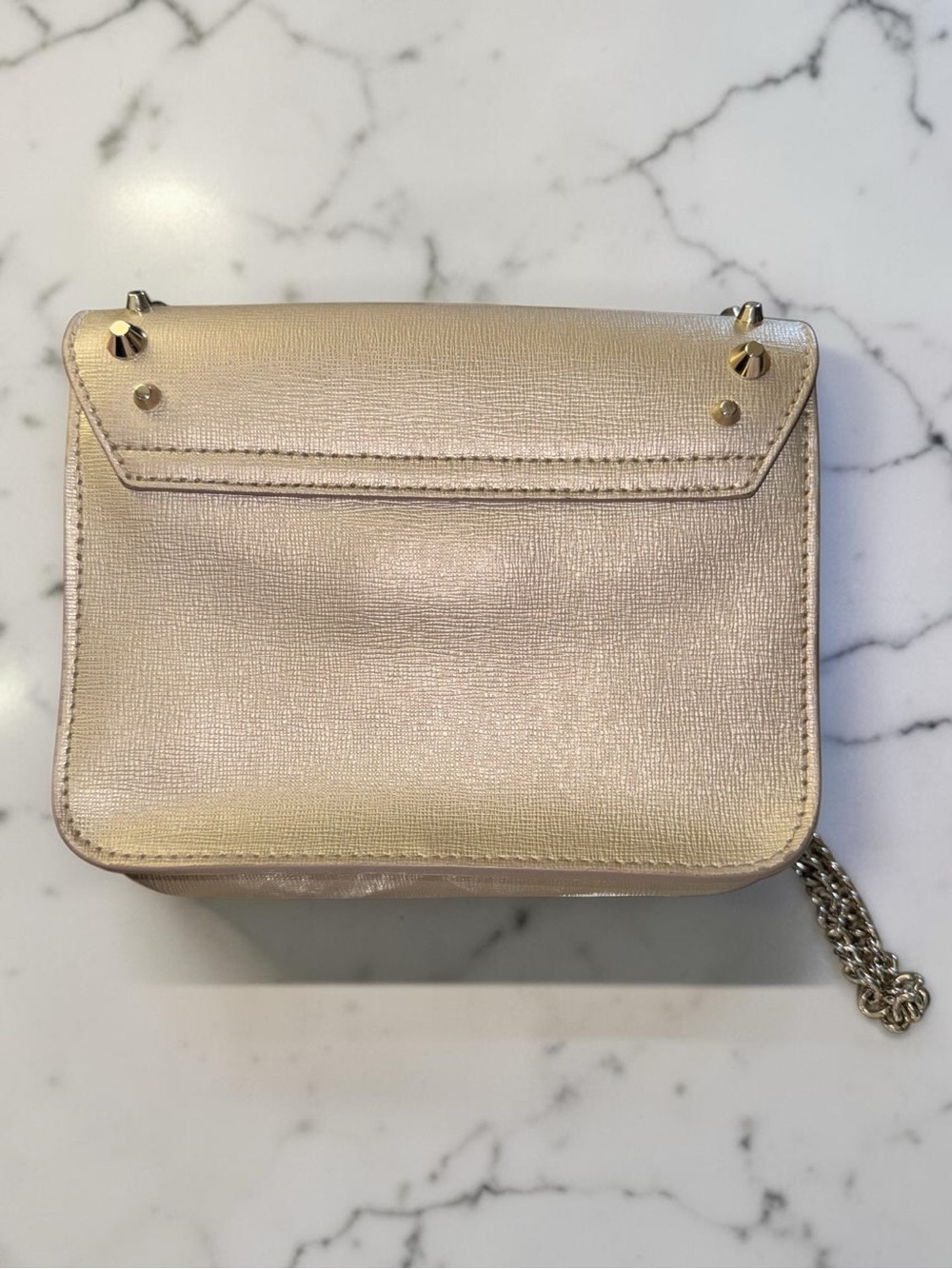 Furla EUC Julia Studded Metropolis Crossbody with Gold Studs & Chain - Picture 10 of 16